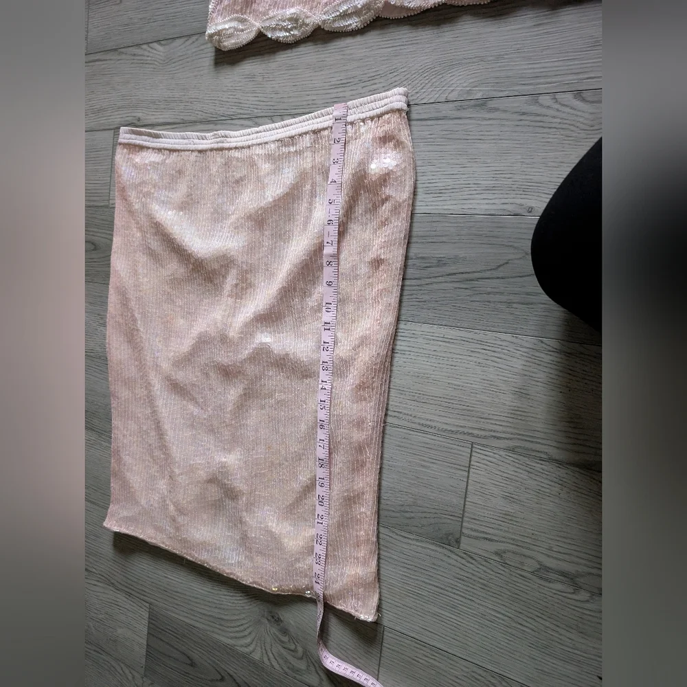 Stenay‎ Vintage 80s Glam Pink Sequin Two Piece Top Skirt Set Size Medium - Picture 14 of 16